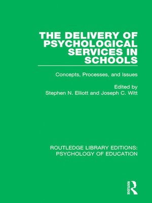 cover image of The Delivery of Psychological Services in Schools